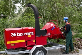 Branch shredder heavy diesel on trailer